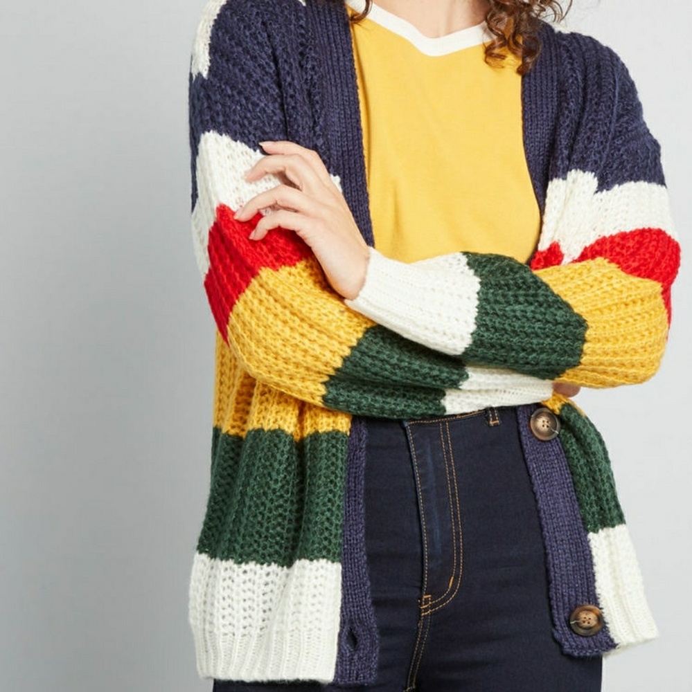 Trademark Layer Striped Cardigan